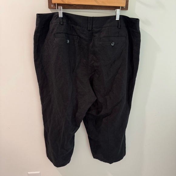 Lane Bryant Black Wide Leg Linen Blend Capri Pants Size 20 - Picture 3 of 5